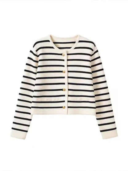 Outfit Look ChicFit Stripe Knit Cardigan